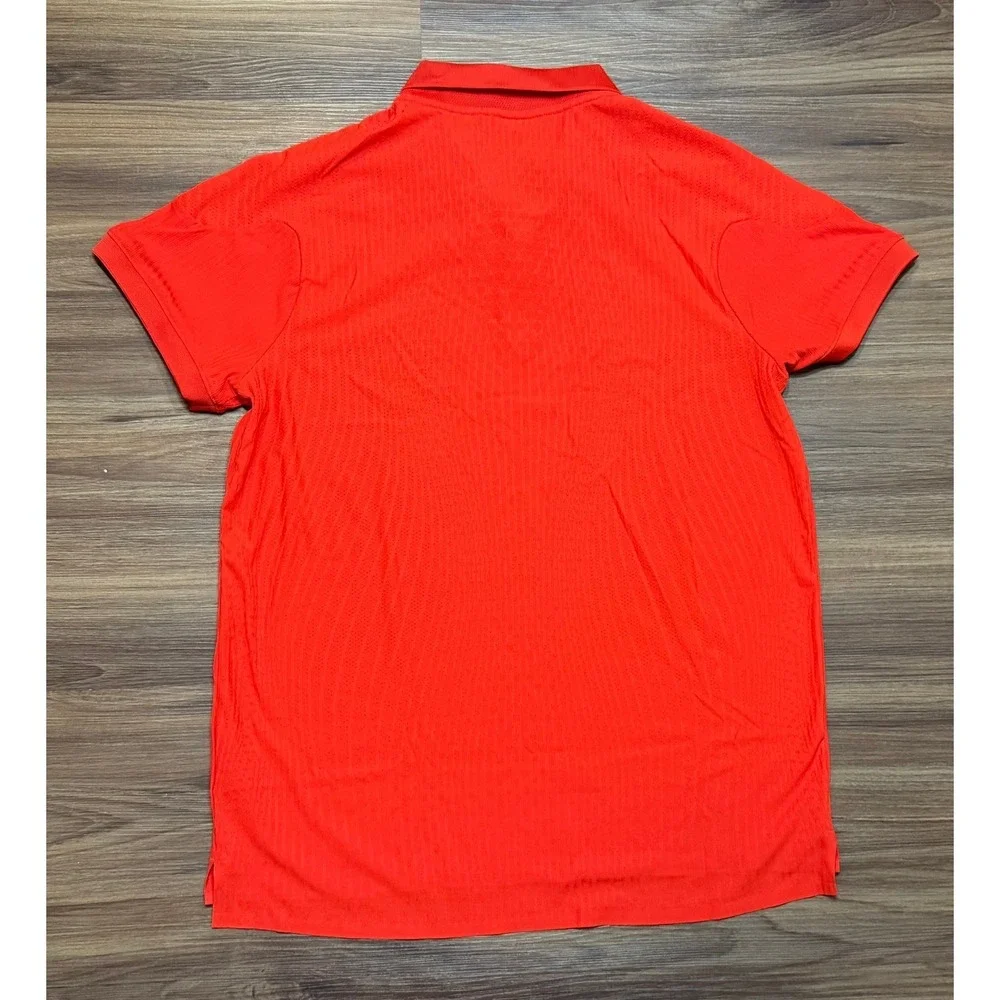 Nike Court Slam ADV Dri-FIT 1/4 Zip Tennis Polo Red Slim Fit (HQ0792-673) Sz L